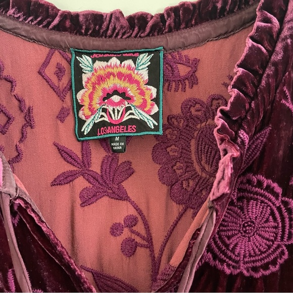 Johnny Was Ivey Velvet Field Tiered Dress Embroidery Dress Size M - Picture 7 of 16